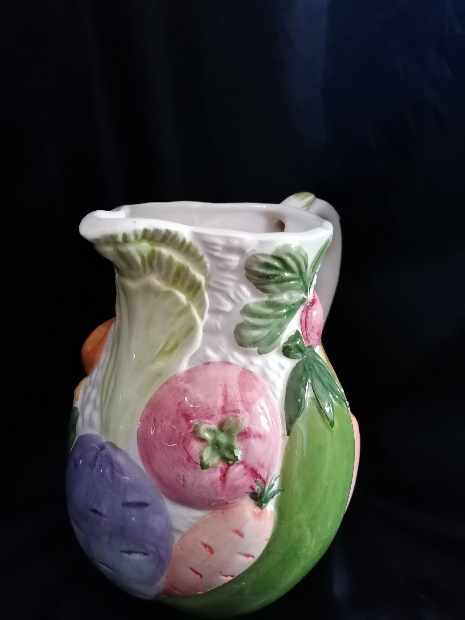 Beautiful Vintage Jug pitcher with vegetables surrounding in Etsy