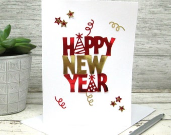 New Years Card, New Years Cards, Holiday Card, Holiday Cards, Happy New Year Card, Happy New Year Cards