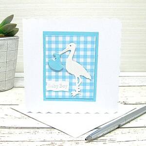 Gepersonaliseerde ooievaarsbabykaart, pasgeboren babykaart, babyshowerkaarten, baby gefeliciteerd, genderneutrale kaart, aankomst baby