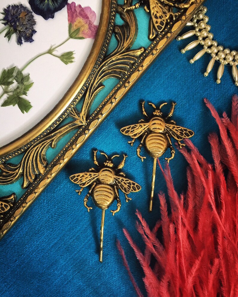 Hair Pin X 2 Bees Bobby Pins Pair Uk Shipping Included Etsy