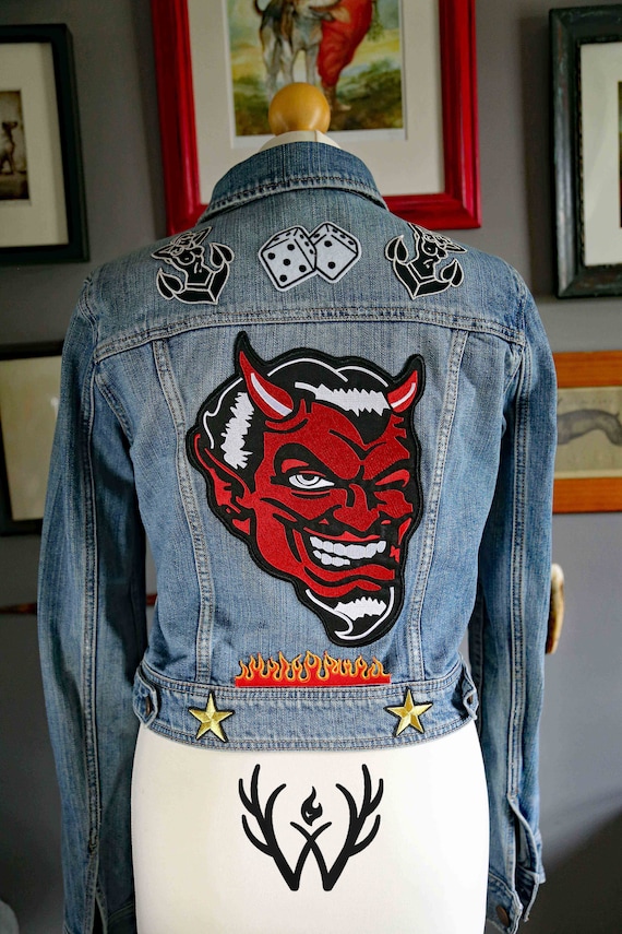 80s jean jacket with patches