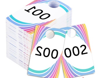 Live Sale Plastic Tags, 001-999 Reg.& Reverse Mirror Image Backwards Numbers Facebook Sales Reversed Mirrored Hanger Cards, Choose a 100 Set