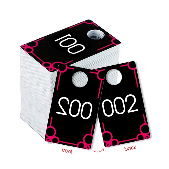 Pink Live Sale Plastic Number Tags 1500 Reg& Reverse Mirror Etsy