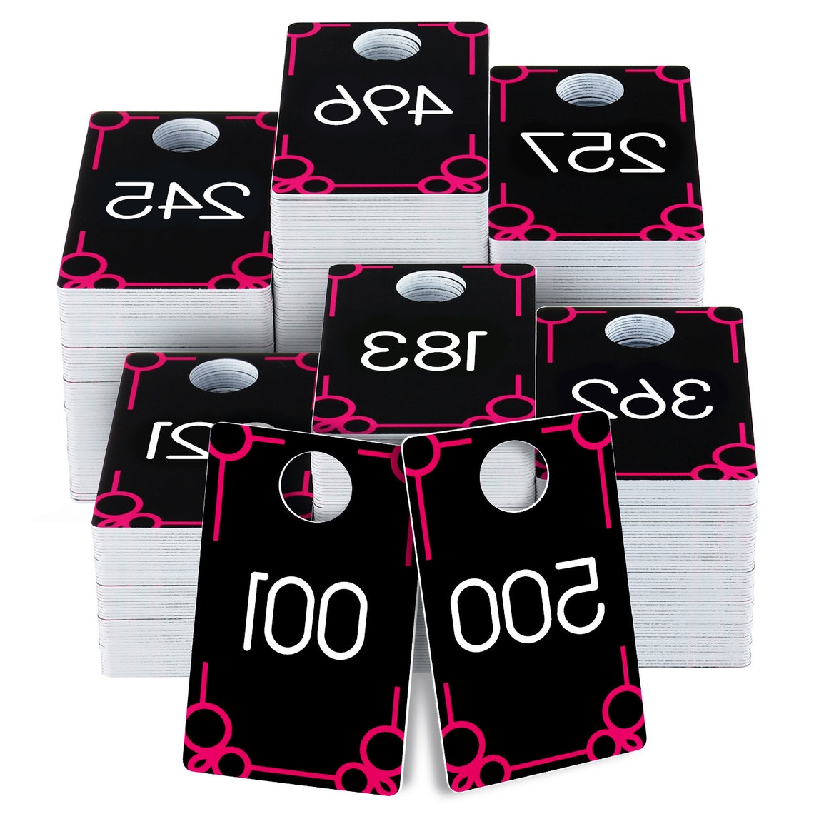 Pink Live Sale Plastic Number Tags 1500 Reg& Reverse Mirror Etsy
