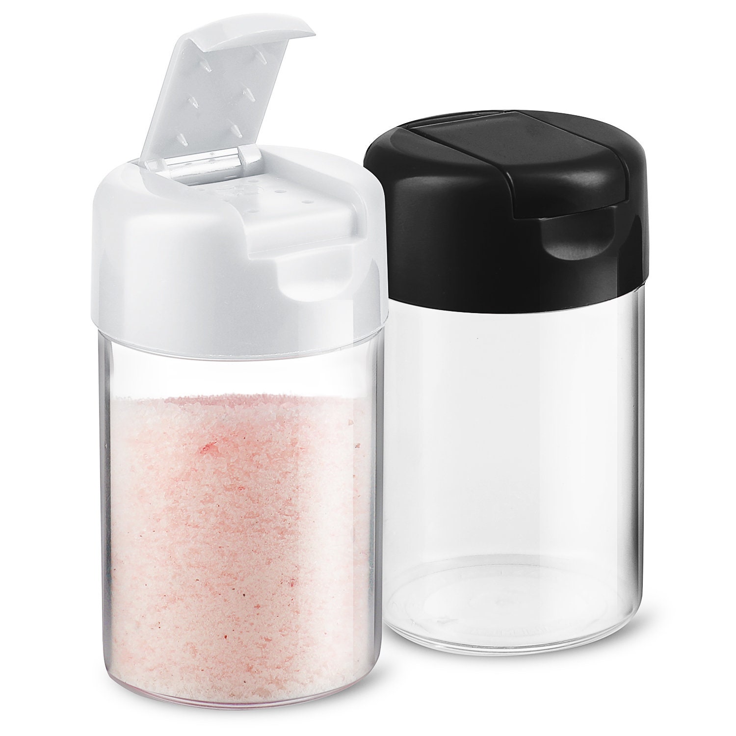 Set of 2 Plastic Salt & Pepper Shakers with Hinged Lid Etsy