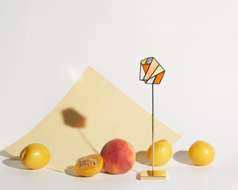 Stained Glass April Apricot Suncatcher Crystal Mini For Etsy Stained Glass April Apricot Suncatcher Crystal Mini For Etsy