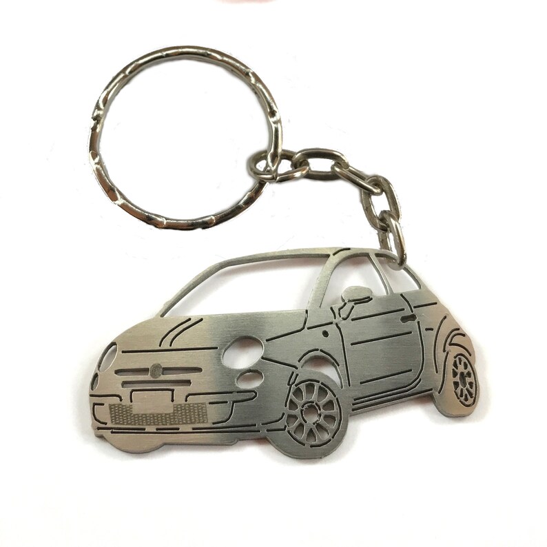 Fiat 500 key chain metal enamel car accessories key fob keyring