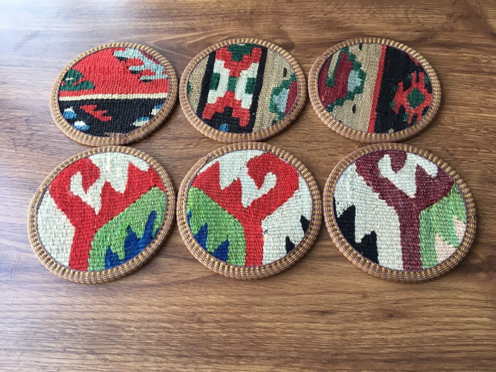 Coaster Hand Woven Coasters Home Garden Water Absorbing Mat Etsy UK