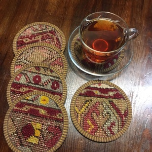 Coffee Coaster,Drink Coaster,Bar Coaster,Home Decor,office decor coasters,boho coasters,natural coaster ,Gifts,gift,kilim coaster,kilim,rugs