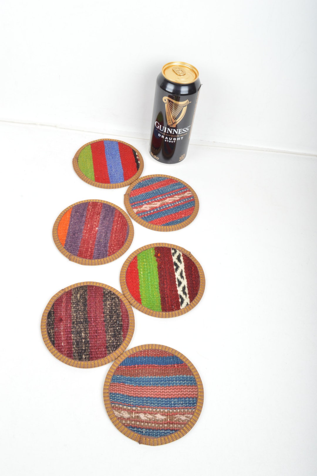 Round Rug Coasters Kilim Coasters,coasters Set ,4.5 Inch,rug Coasters ,coasters,tea ...