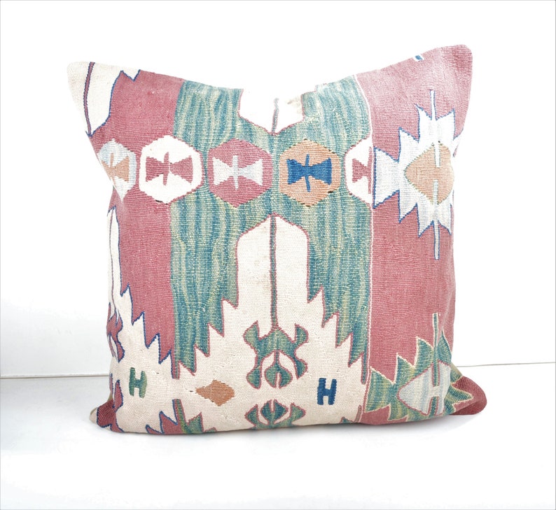 Large Kilim Pillow 24x24 Big Kilim Cushion Big Etsy