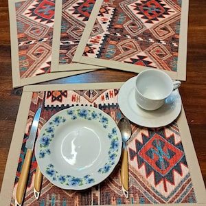 placemat ,fabric kilim placemat,double sided placemat,plate mat,dish mat,placemat ,placemat set ,american service,16x12inc,placemat set of 4