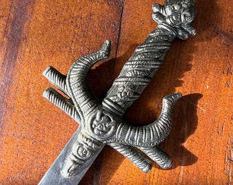 Vintage Ornate Letter Opener: Antique Desk Decor
