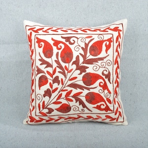 Embroidered gifts,Embroidered Cushion,Embroidered Pillow Cover,Embroidered cushion cover,Embroidered pillow case,Embroidered home decor,red