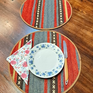 American Service, Placemats ,Kilim Placemat,Rug Placemat,Plate mat,Plate Rug,dish mat,placemat ,placemat set ,14 inc,placemat set of 2