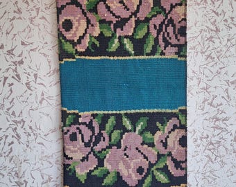 Handgewebter Kelim-Wandbehang, Blumendekor, 27 x 14