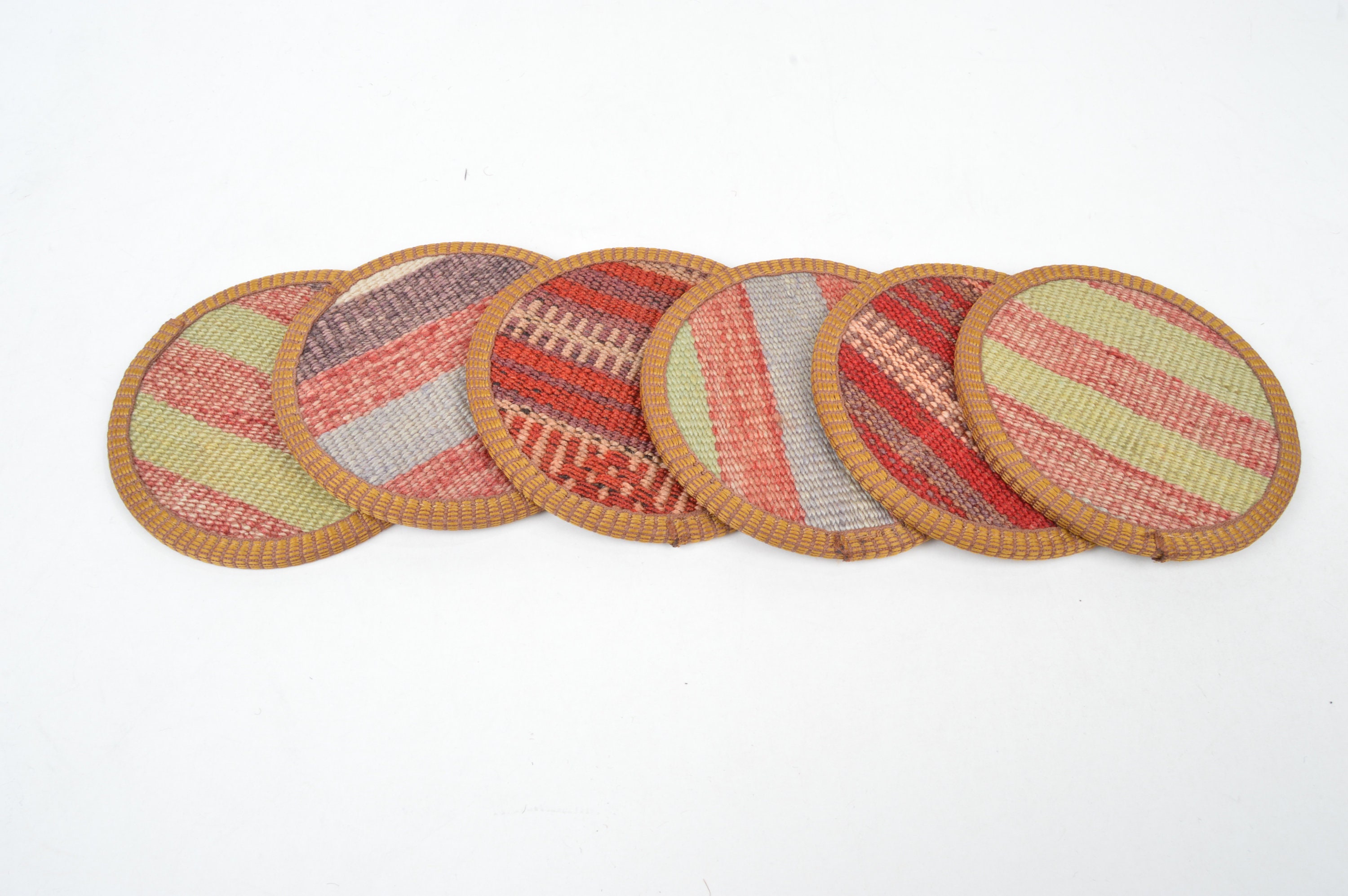 Rug coasters kilim coasterswool coastercoastertea mug Etsy