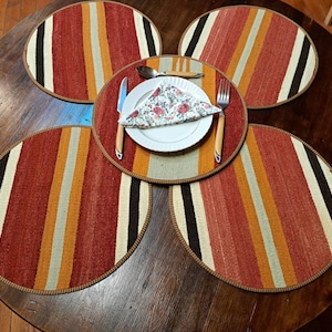 Kitchen Decor, Table Placemat, Kitchen Gift,Plate Coaster,Placemat set of 6 ,Placemats ,Kilim Placemat,Rug Placemat,14X14&#39;&#39; set of 6