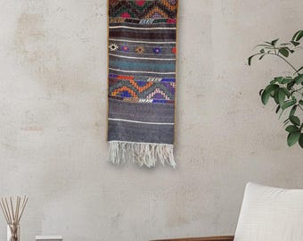 Handgewebter Kelim-Wandbehang: Vintage-Wandteppich aus Anatolien