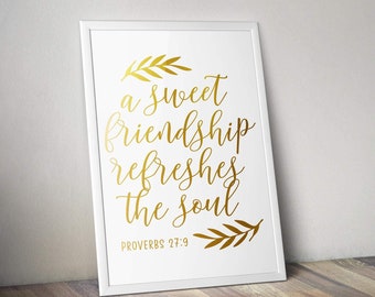 Friendship print, best friend gift, bestie gifts, gifts for friends, friendship quote, friendship gift, best friends forever, foil Print