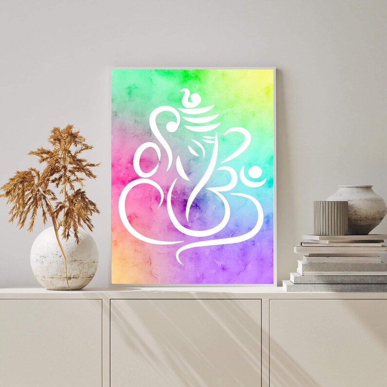 Ganesh Wall Art Watercolour Art Ganesha Print Meditation Etsy UK