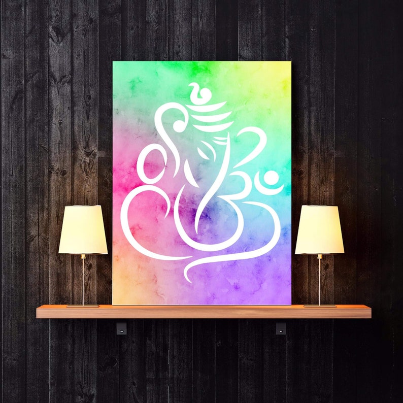 Ganesh Wall Art Watercolour Art Ganesha Print Meditation Etsy UK