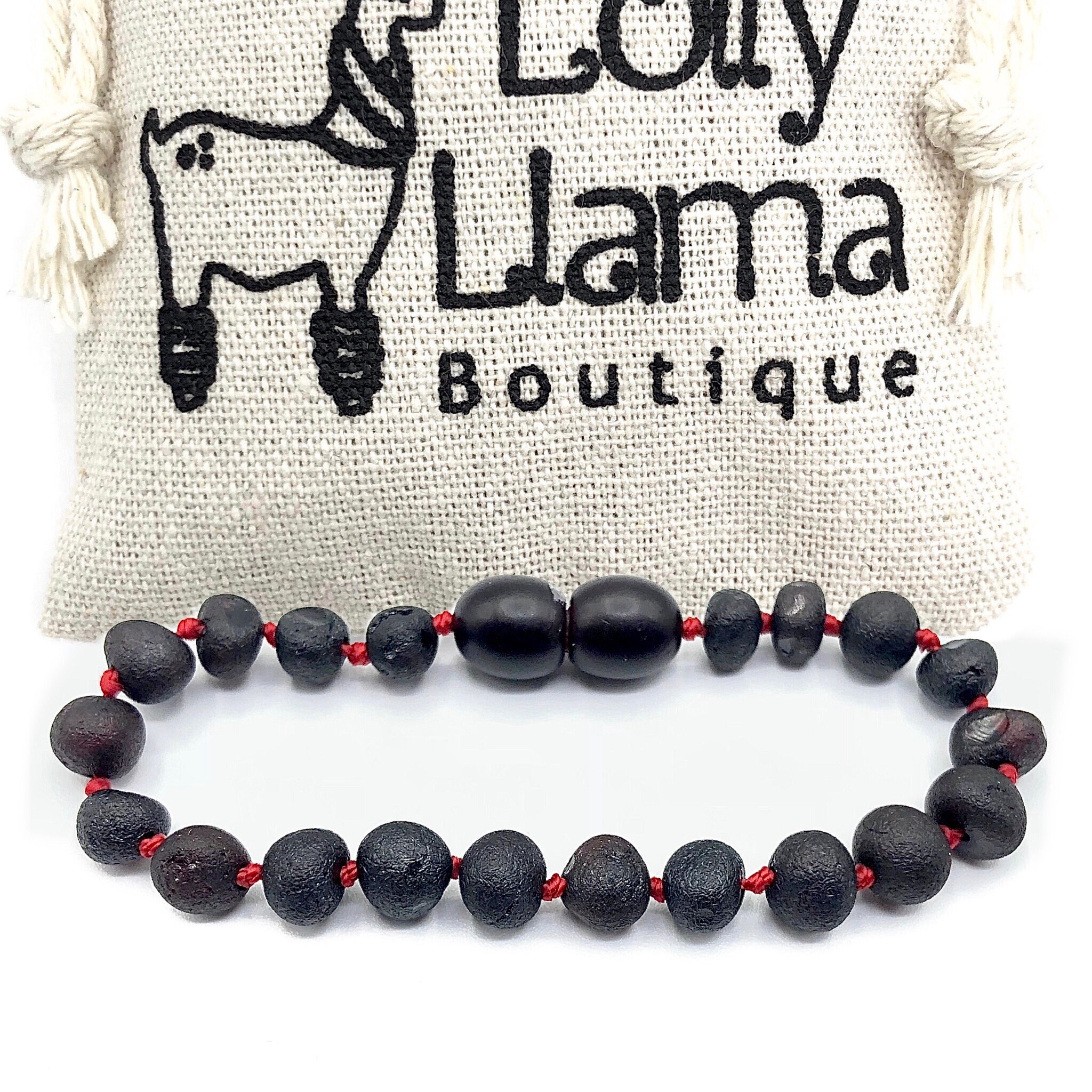 lolly llama amber teething necklace