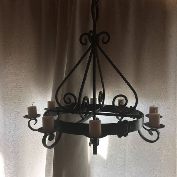 Wrought Iron 8 Candle Chandelier