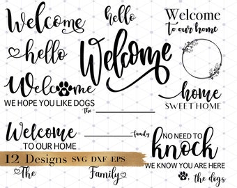 Welcome SVG, Welcome SVG files, Door Hanger SVG, Welcome Sign svg, Round Door Hanger svg, Welcome Svg , Welcome svg for a round sign,