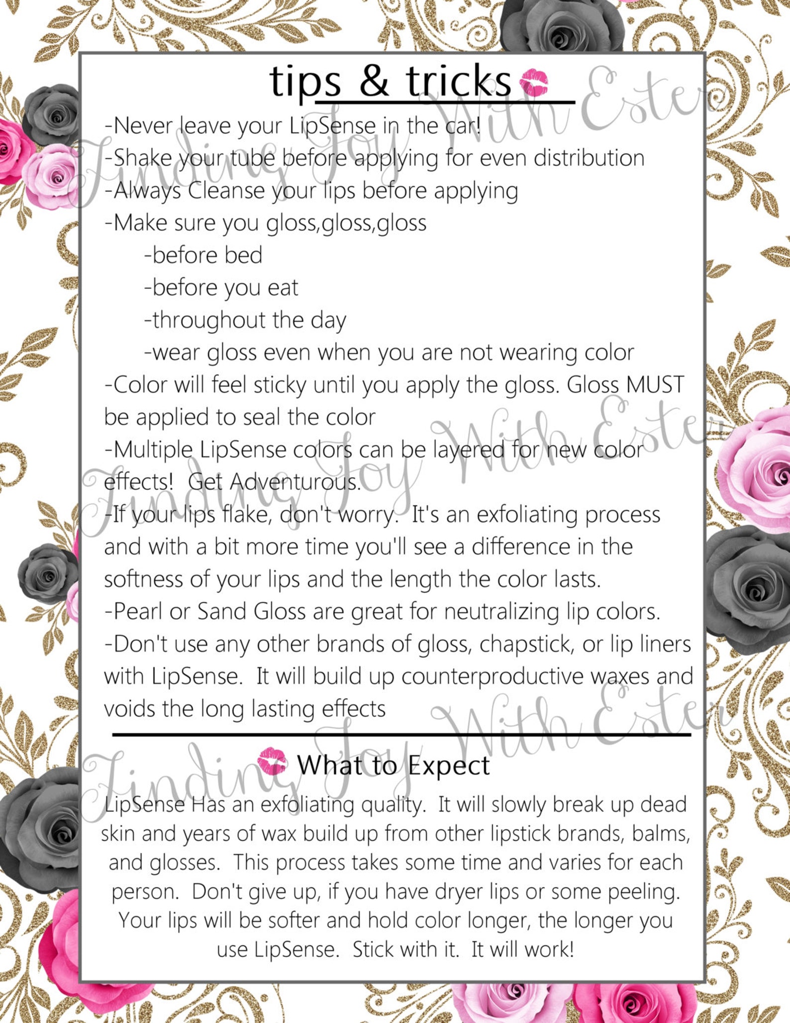 LIPSENSE PRINTABLE How to Apply Lipsense Tips and Tricks | Etsy