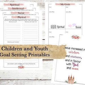 Child and Youth Goal Sheets, Children and Youth Goal Printables, Latter-Day Saint Printable, LDS Goal Sheets