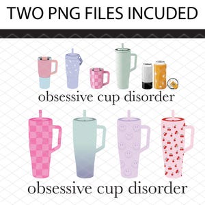 OCD Obsessive Cup Disorder Travel Mug PNG DTF Tumbler Wrap Cup Custom Design, Sublimation transfer t shirt file, Tumbler png design