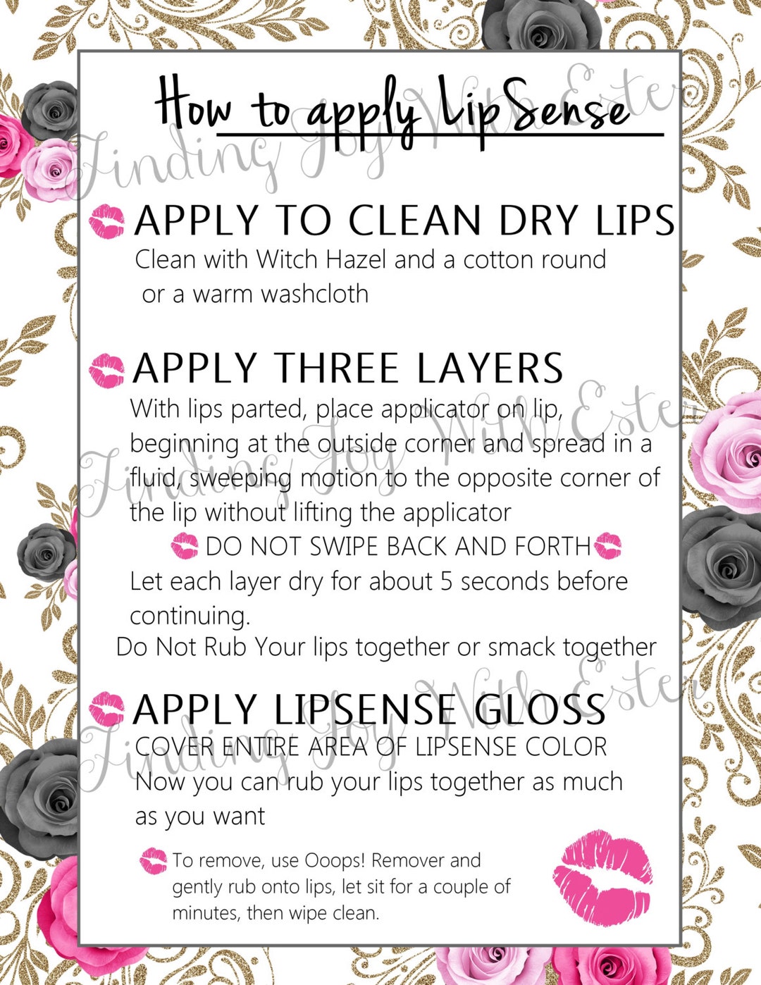 LIPSENSE PRINTABLE, How to Apply Lipsense, Tips and Tricks Printable ...