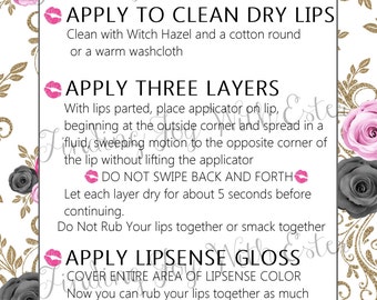 LIPSENSE PRINTABLE How to Apply Lipsense Tips and Tricks | Etsy