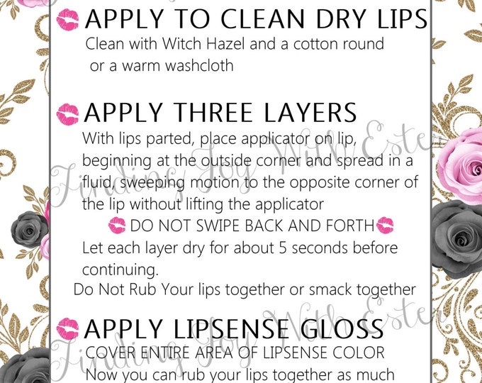 LIPSENSE PRINTABLE How to Apply Lipsense Tips and Tricks - Etsy