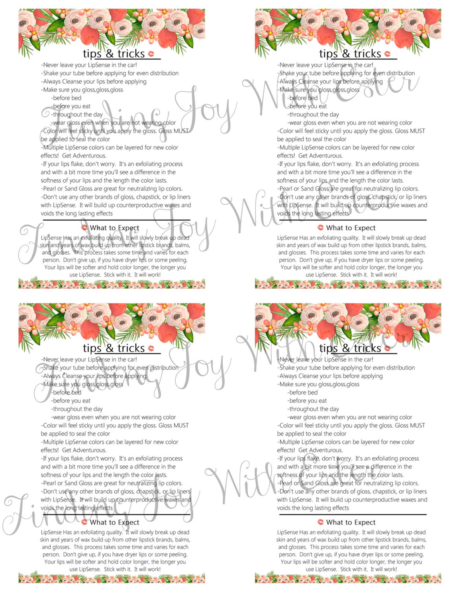 LIPSENSE PRINTABLE How to Apply Lipsense Tips and Tricks | Etsy