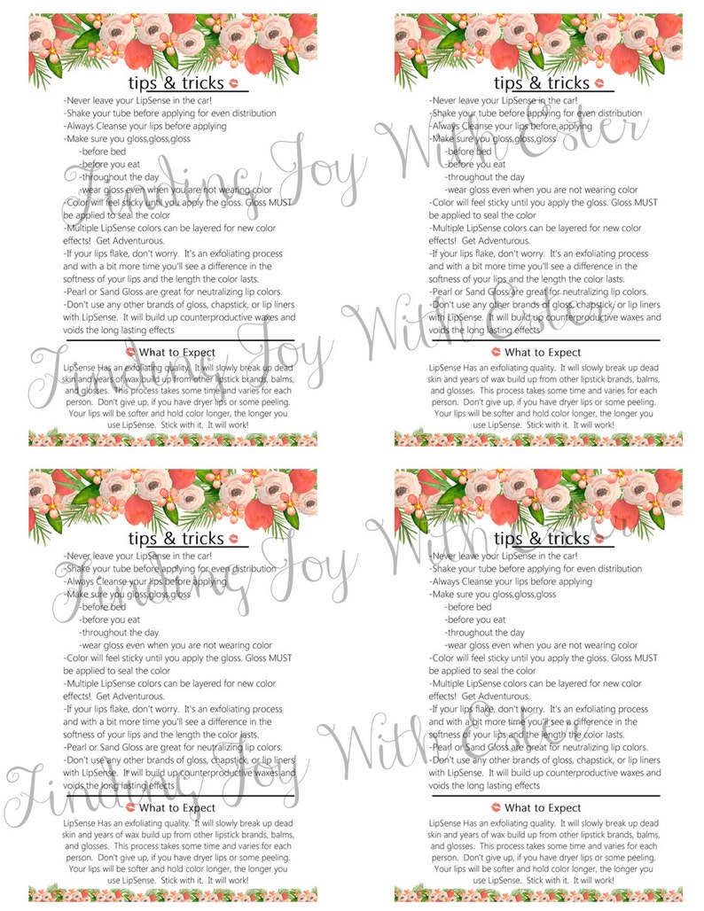 LIPSENSE PRINTABLE How to Apply Lipsense Tips and Tricks | Etsy