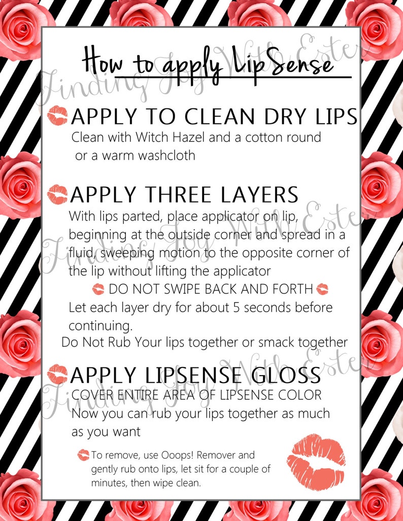 How to Apply Lipsense Tips and Tricks Printable. Instant Etsy