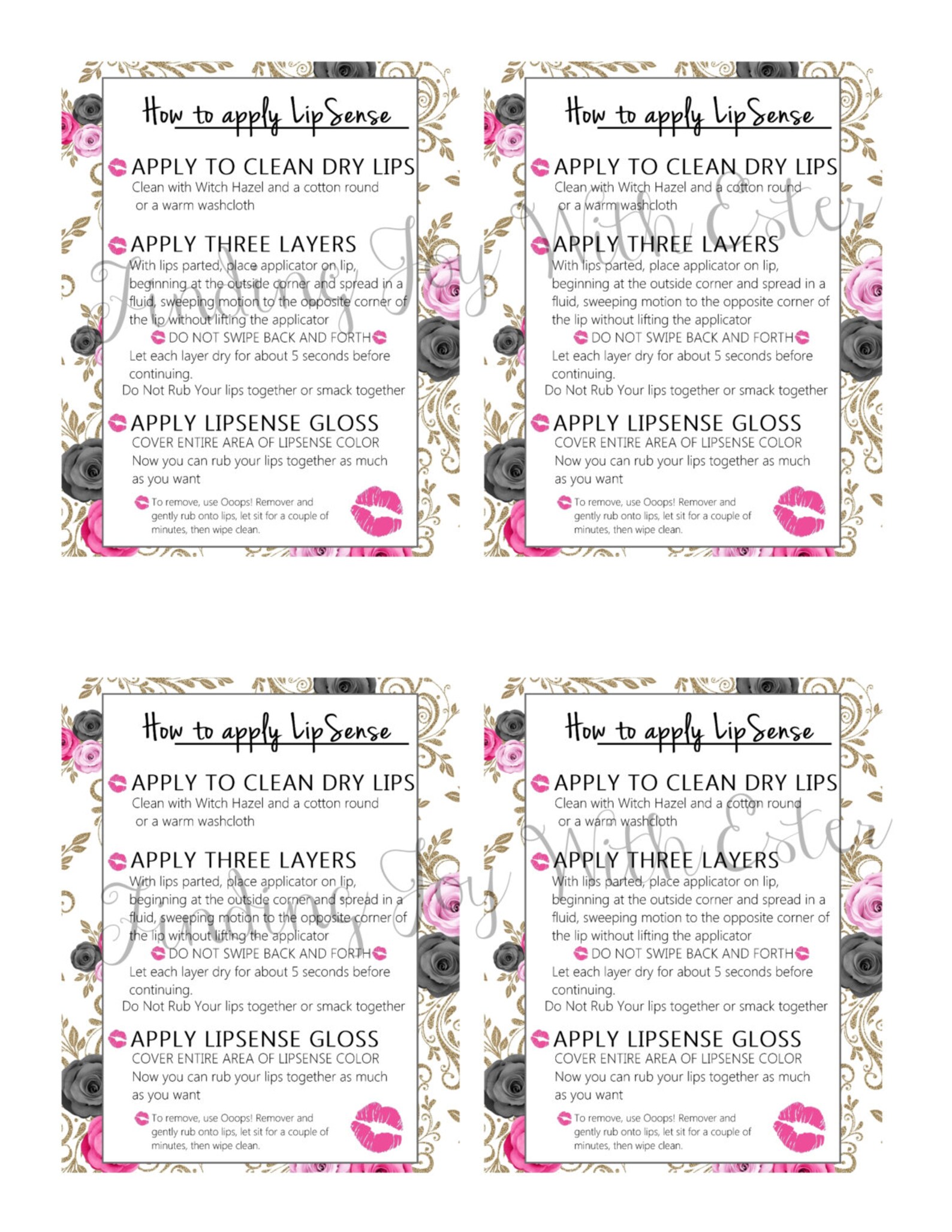 LIPSENSE PRINTABLE How to Apply Lipsense Tips and Tricks | Etsy