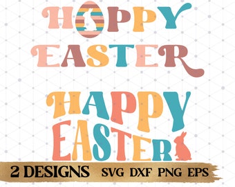 Pâques SVG, Happy Easter Svg, Easter Bundle SVG, RETRO Easter svg, Retro Easter, retro Easter sublimation, Happy Easter png, Easter png