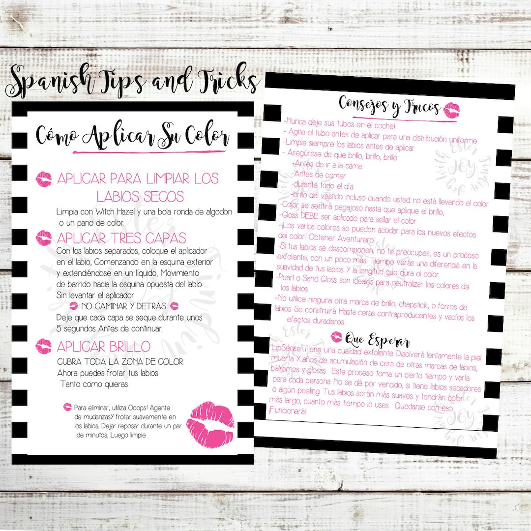 SPANISH LIPSENSE PRINTABLE, How to Apply Lipsense, Tips and Tricks ...