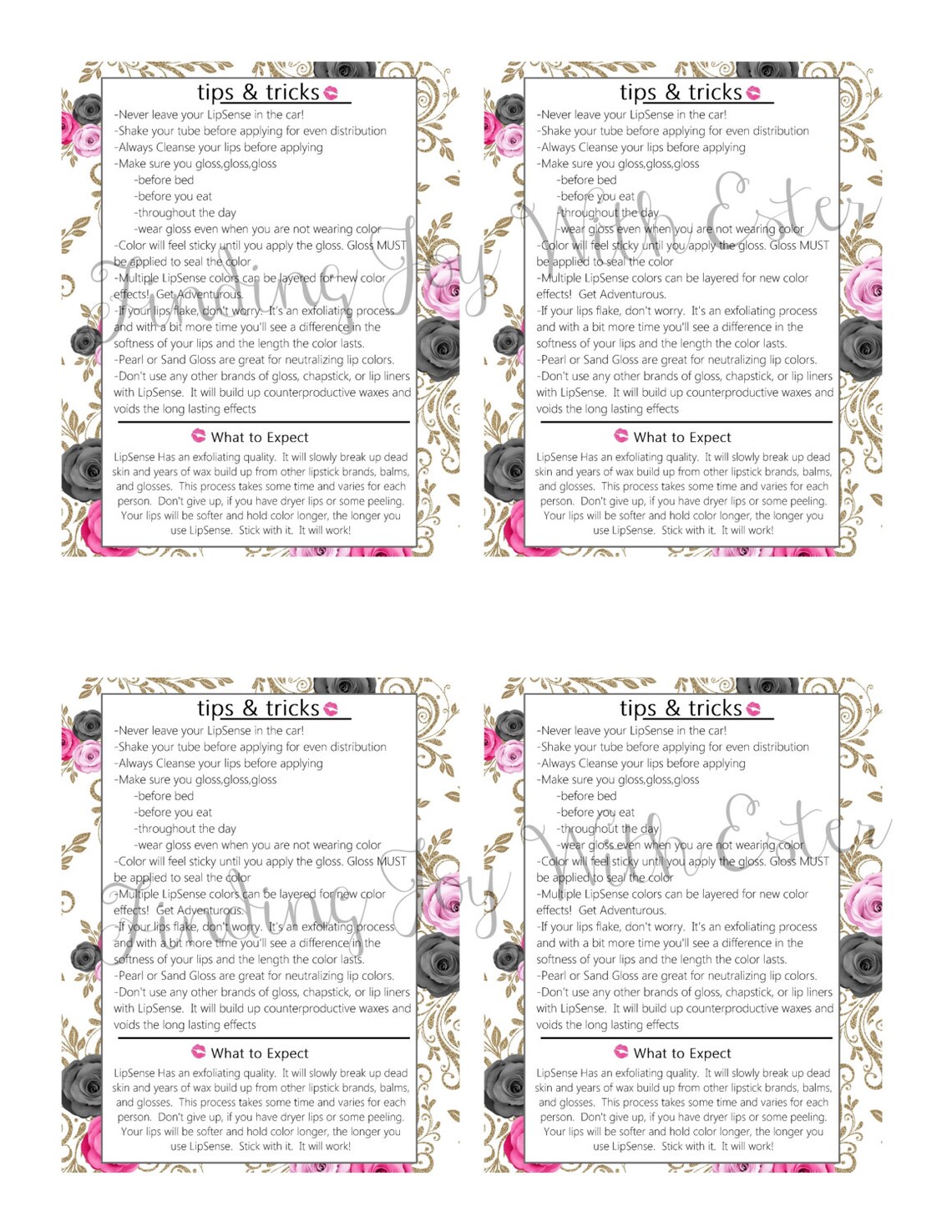 LIPSENSE PRINTABLE How to Apply Lipsense Tips and Tricks | Etsy