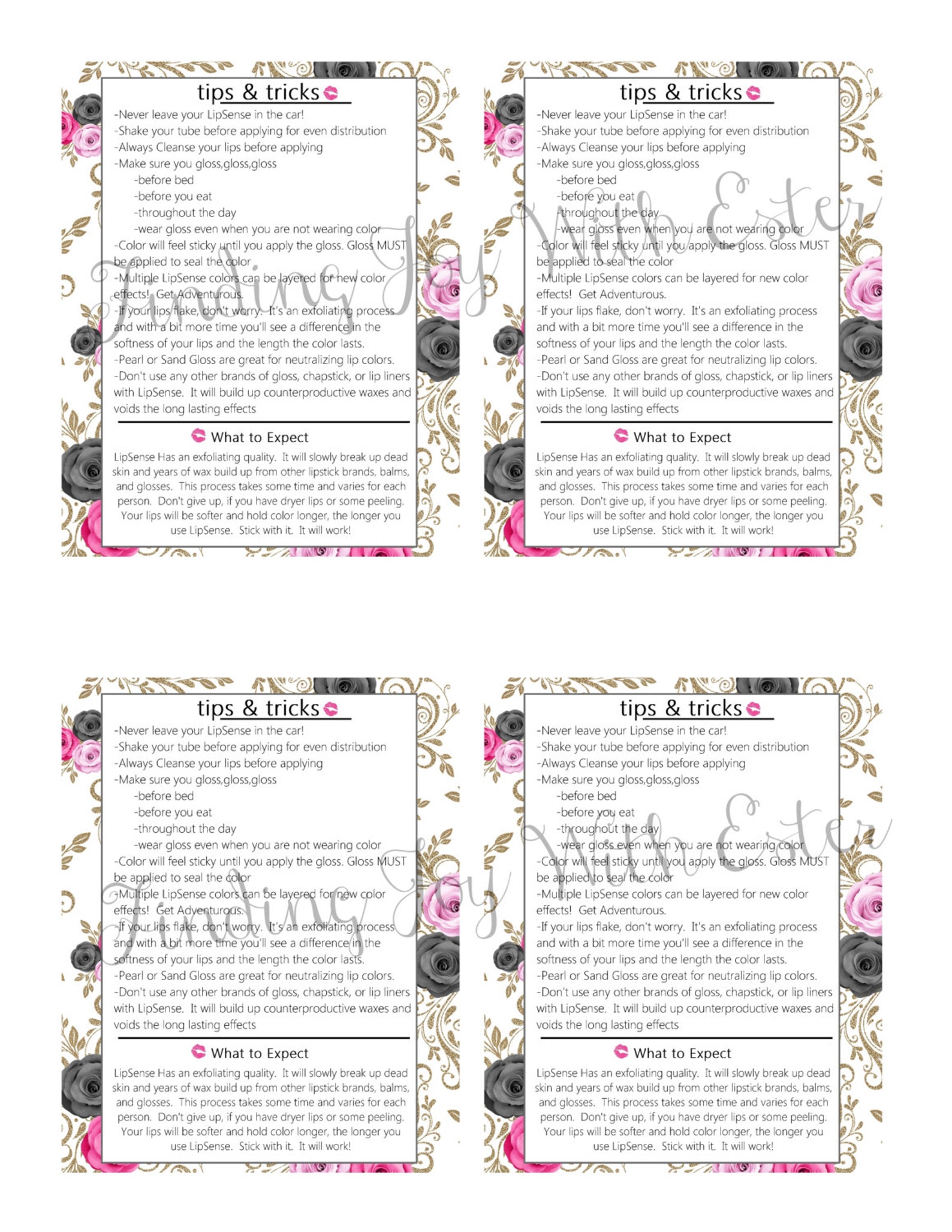 LIPSENSE PRINTABLE How to Apply Lipsense Tips and Tricks | Etsy
