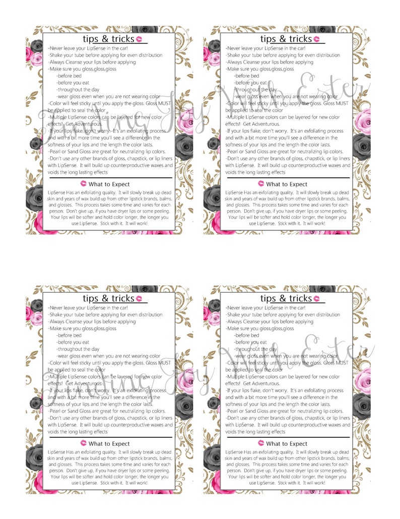 LIPSENSE PRINTABLE How to Apply Lipsense Tips and Tricks | Etsy