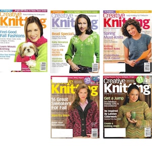 Magazines - CREATIVE KNITTING - 2005 to 2006 Back Issues, 30 Easy Knitting Patterns for Everyone, Techniques, Your Choice!
