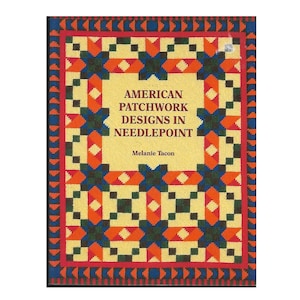 Libro - PATCHWORK Designs in NEEDLEPOINT di Melanie Tacon, 40 progetti, tecniche, storia, tabelle colori, c1999 OOP