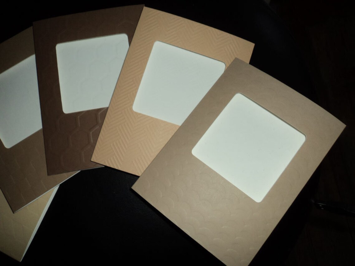 TriFold APERTURE Cards Set of 5 in Earthy Colours Embossed Etsy TriFold APERTURE Cards Set of 5 in Earthy Colours Embossed Etsy