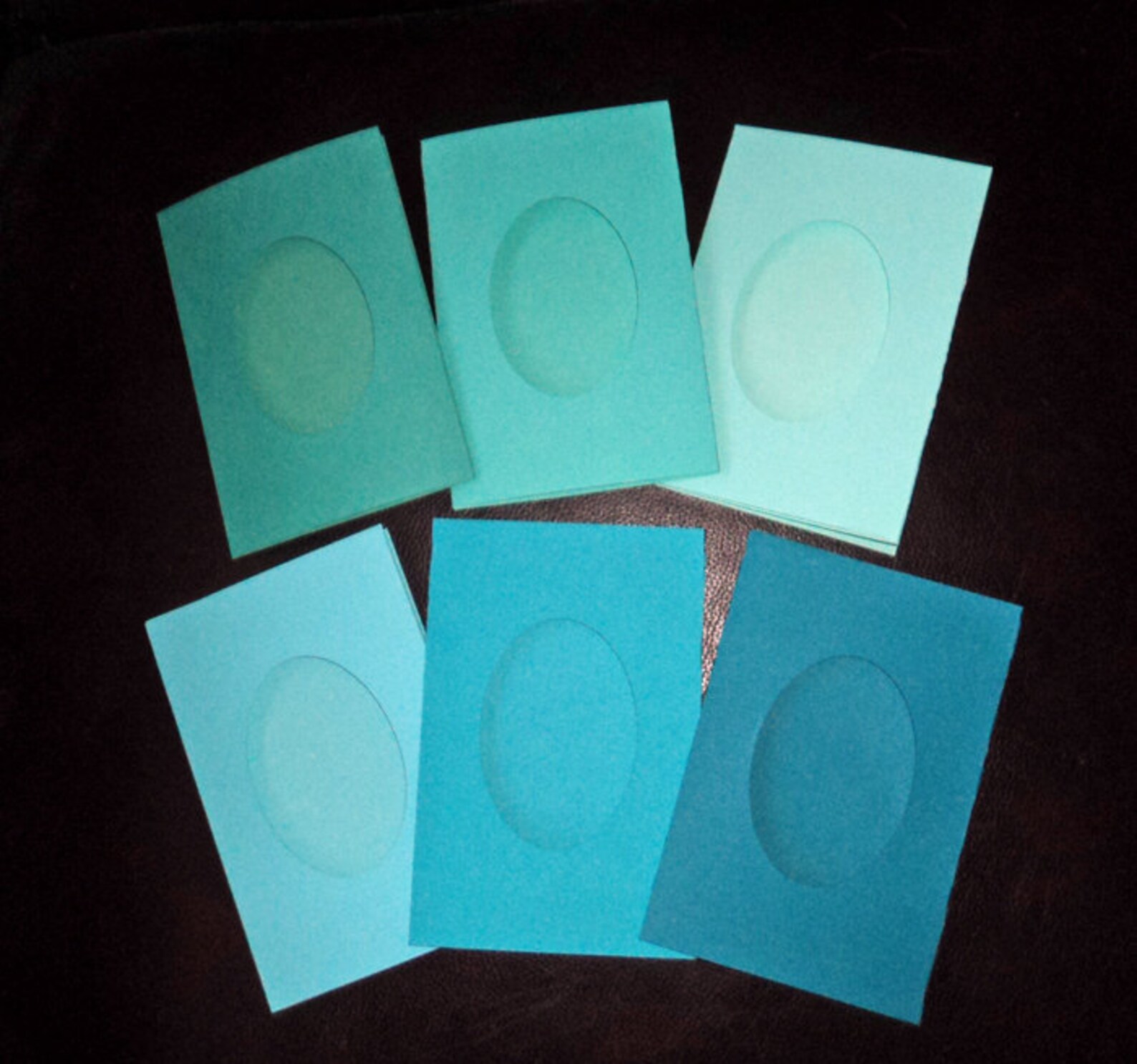 TriFold APERTURE Cards Set of 6 in AQUA and TEAL Shades Etsy TriFold APERTURE Cards Set of 6 in AQUA and TEAL Shades Etsy