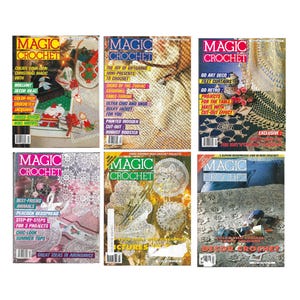 MAGIC CROCHET Magazines - Back-Issues 1988 to 1998, Crochet Patterns for Table Linens, Home Decor, Garments, Your Choice!