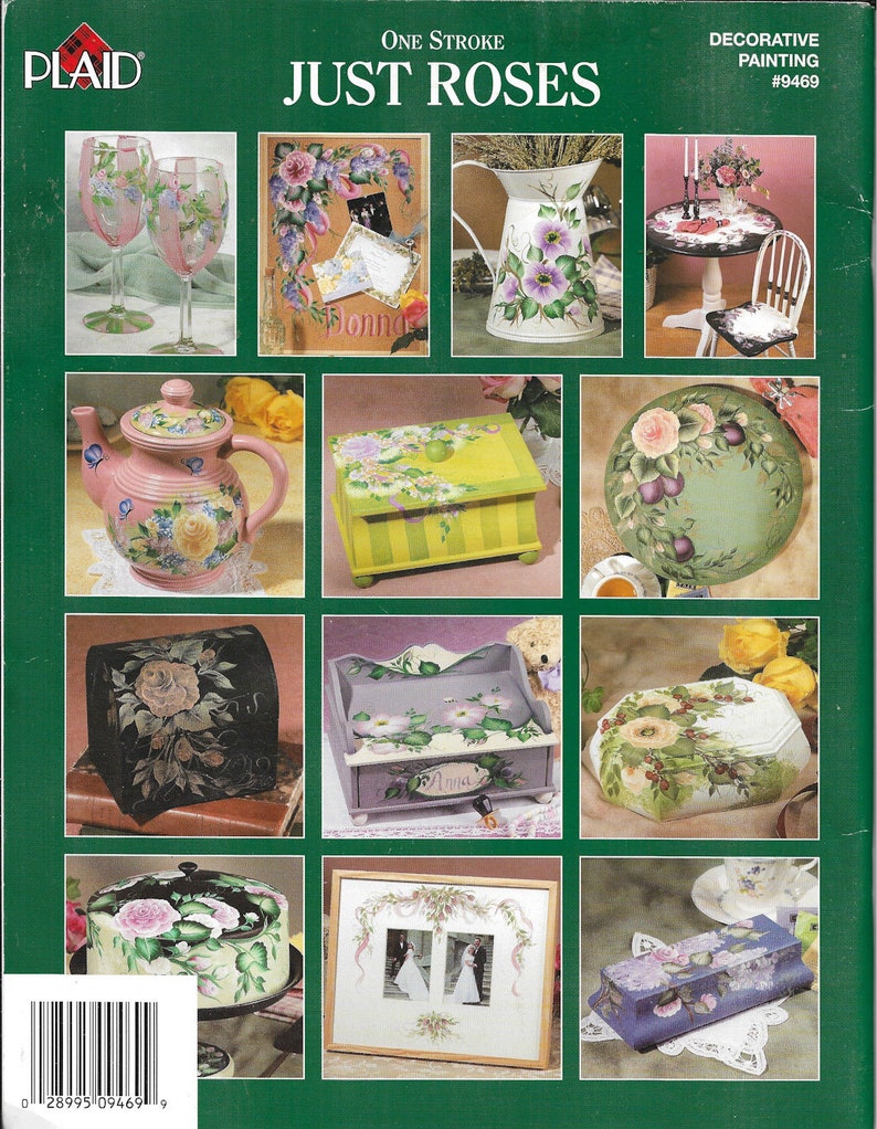 Painting Book JUST ROSES by Donna Dewberry Step-by-Step Decorative Tole Techniques, 19 Projects, Detailed Instructions, c1999 OOP image 2